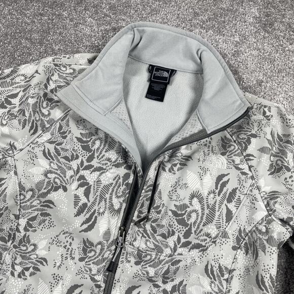North Face Jacket Womens Small Soft Shell Fleece Zip Up Floral Outdoors - Picture 1 of 16